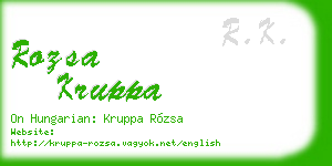 rozsa kruppa business card